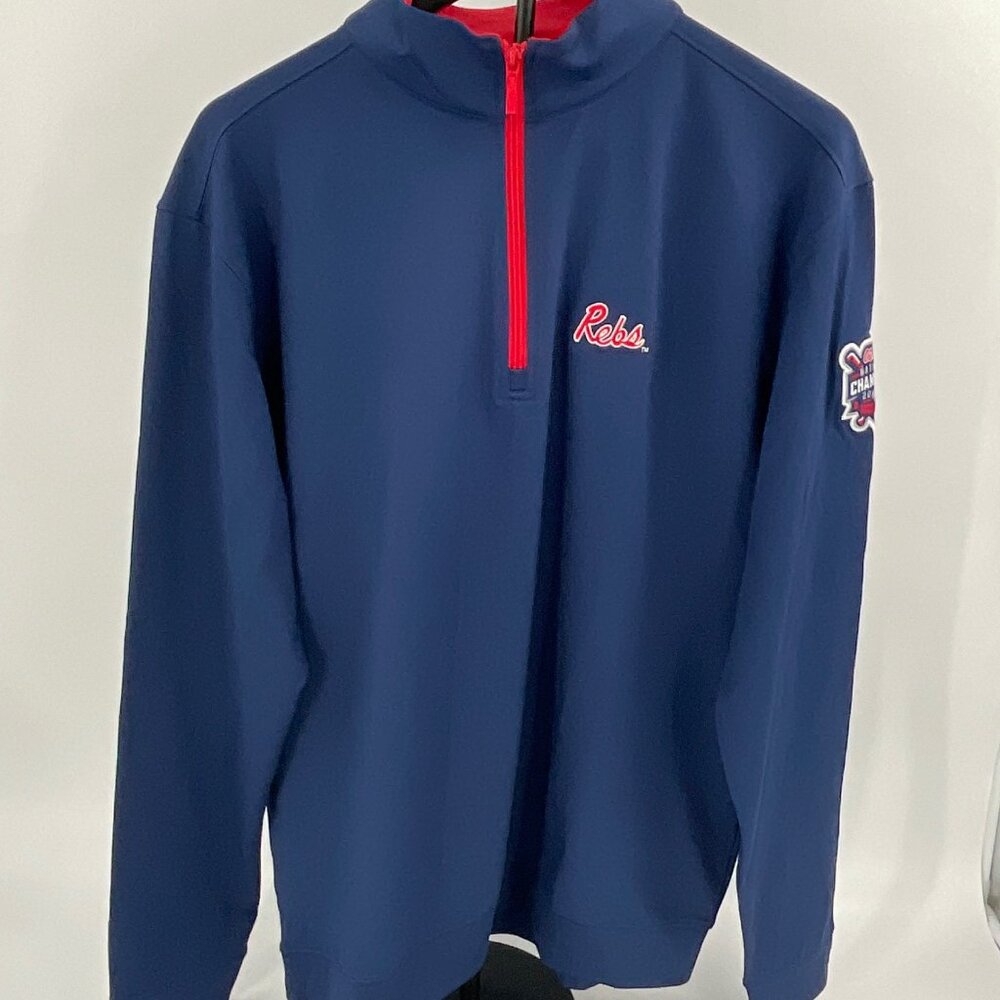 Ole Miss Baseball Quarter-Zip with Embroidered CWS Championship Emblem - L - NWT - Picture 4 of 7